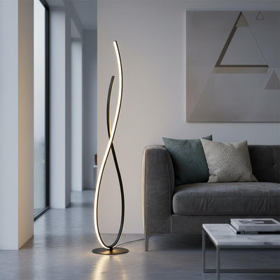 Lampadaire LED design spirale noir H120 cm