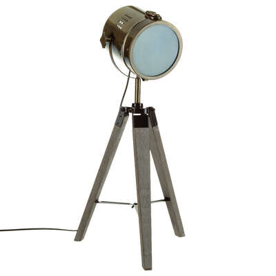 Lampe en métal & bois Noir H68