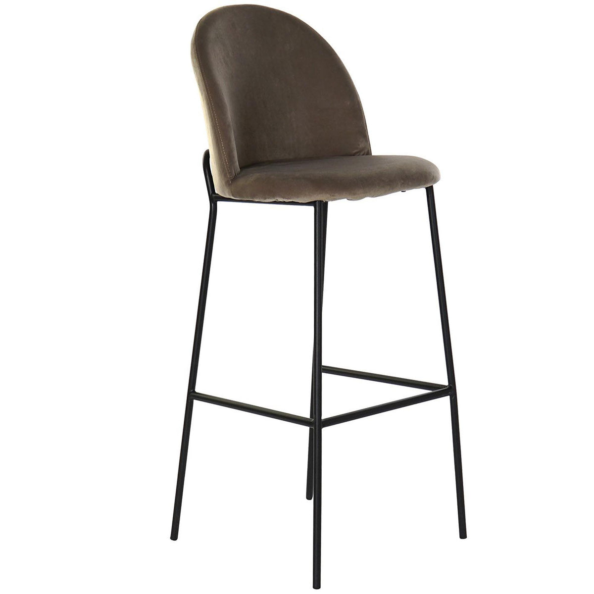 Tabouret en velours marron