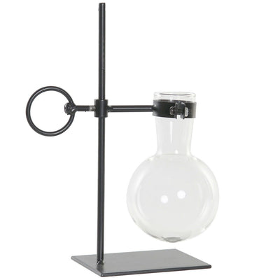 Vase en verre et en fer 17x23