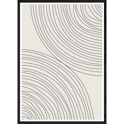 Tableau abstrait avec cadre noir POP – Taille 32x42