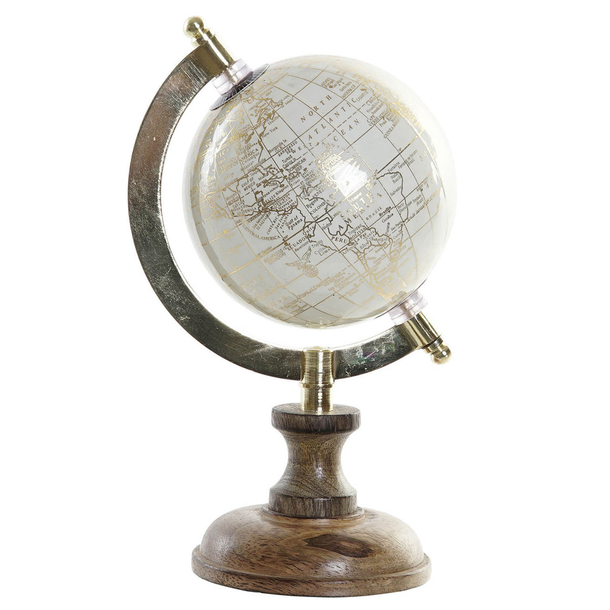 Globe terrestre pied en bois massif H21