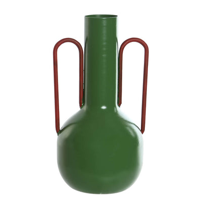 Vase en métal vert bouteille H25