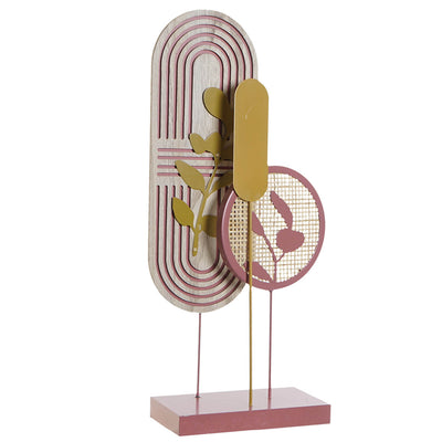 Décoration en bois art déco rose H50