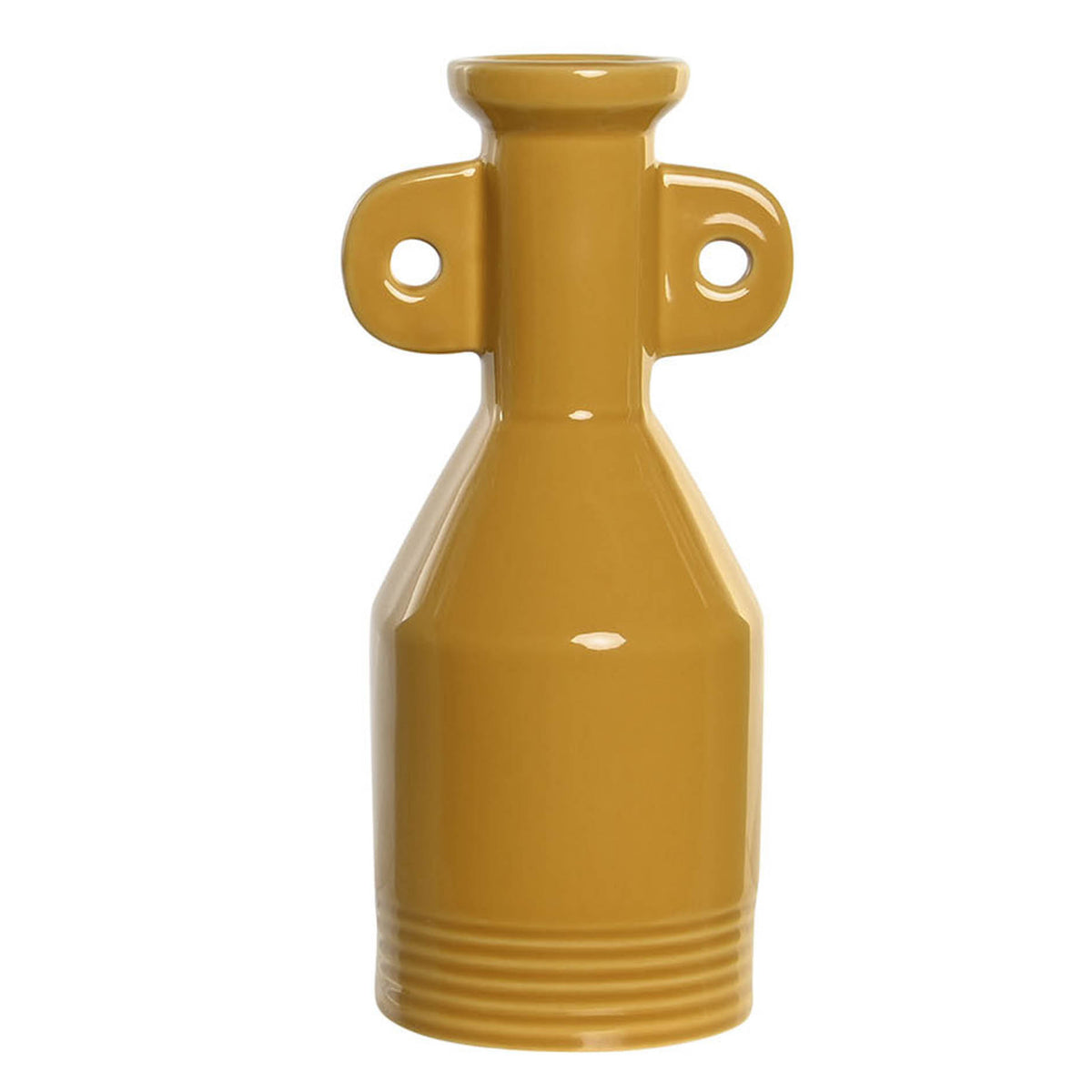 Vase art déco en porcelaine ocre H20