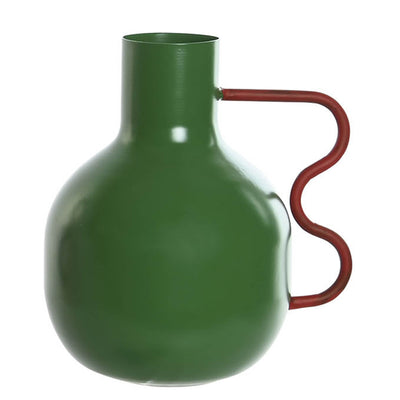 Vase en métal vert bouteille H15