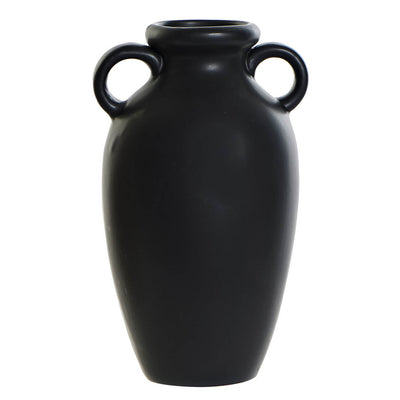 Vase déco en porcelaine noir H20