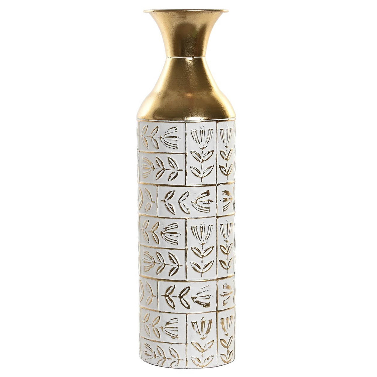 Jarrón decorativo de metal dorado H51