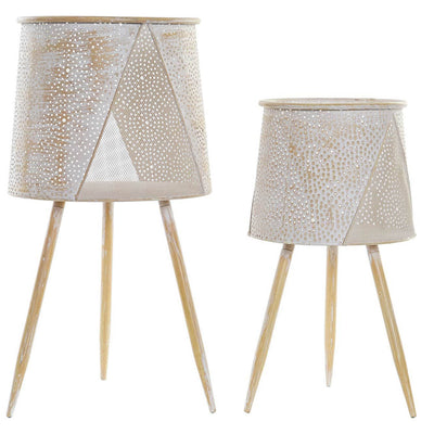 Lot de 2 pots en bois H52