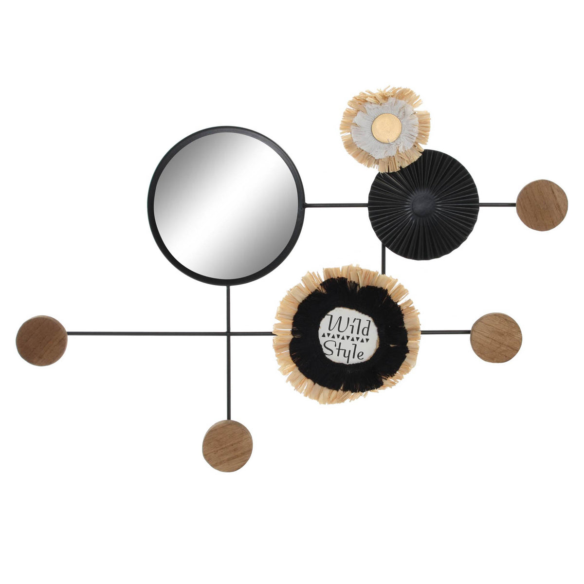 Decoración de pared de metal negro y dorado L60