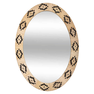 Miroir en rotin oval H70