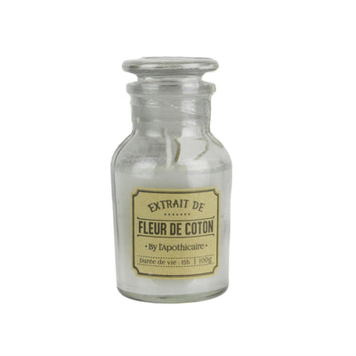 Bougie parfumée Apothicaire en verre H11 FLEUR DE COTON
