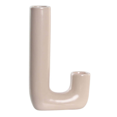 Vase art déco J en porcelaine H20 Nude
