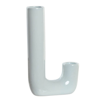 Vase art déco J en porcelaine H20 Bleu pâle