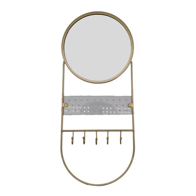 Miroir porte clé doré en métal H46