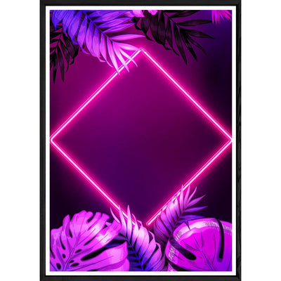 Tableau Néon avec cadre noir POP – Taille 32x42