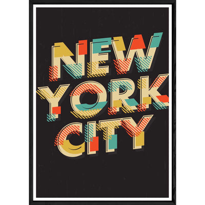 Tableau New York avec cadre noir POP – Taille 32x42