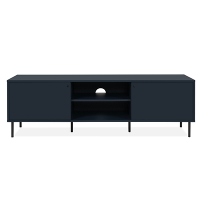 Meuble TV bois bleu foncé L160 x P40 x H50cm - Fabriqué en Europe