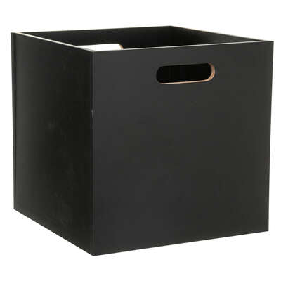 Boite de rangement noir en bois 31x31