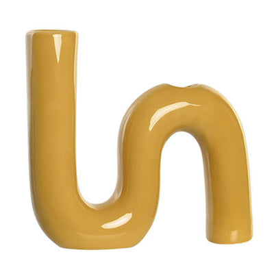 Vase en porcelaine art déco Ocre L17