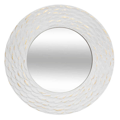 Miroir en bois blanc D80