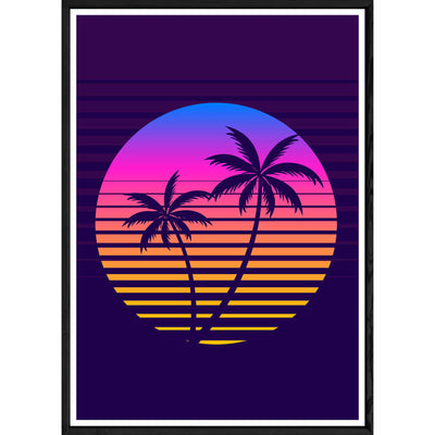 Tableau california avec cadre noir POP – Taille 32x42