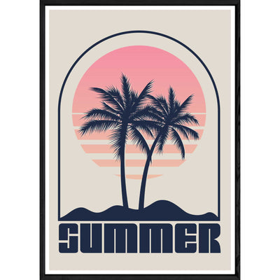 Tableau Summer avec cadre noir POP – Taille 32x42