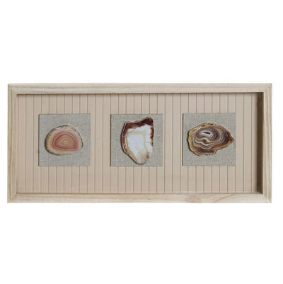 Tableau en bois et verre 40x20 avec vraie pierre