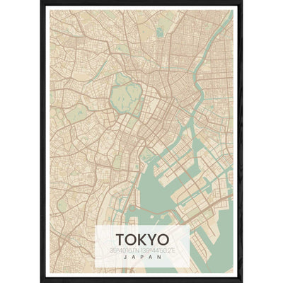 Tableau TOKYO avec cadre noir ALL NATUREL – Taille 32x42