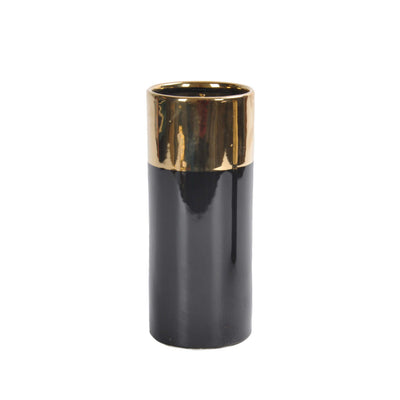 '@Vase en céramique noir H24