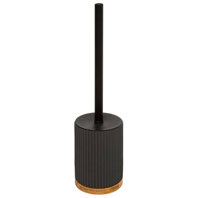 Brosse WC en bambou et résine noire
