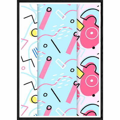 Tableau Abstrait avec cadre noir POP – Taille 32x42