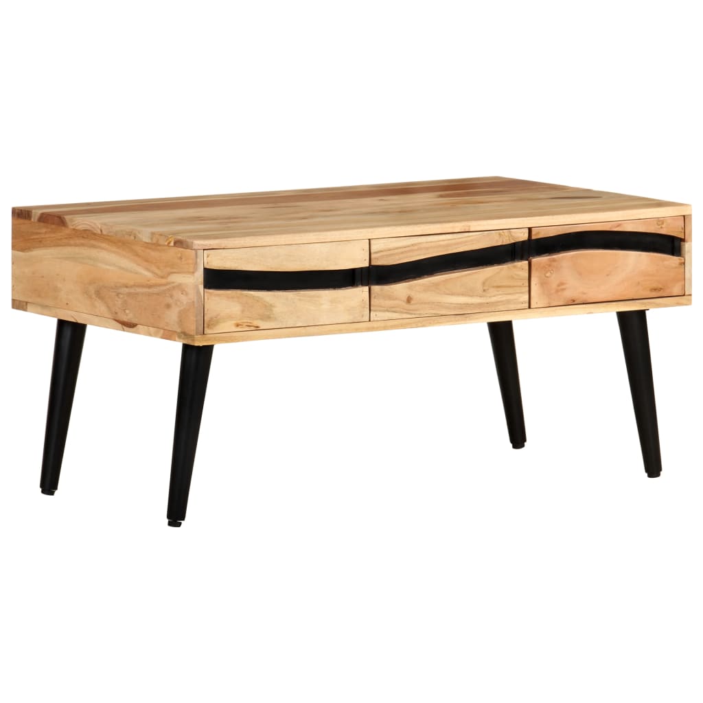 Table basse en acacia massif 90x50