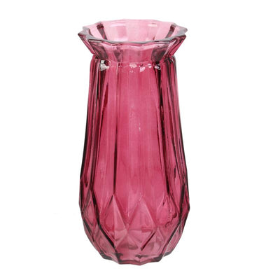 Vase en verre déstructuré H22 rose