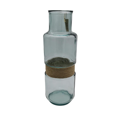 Vase en verre avec corde H45