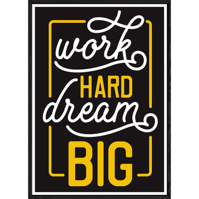 Tableau Work avec cadre noir POP – Taille 32x42