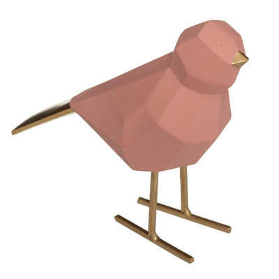 Oiseau origami déco rose H16
