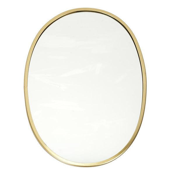 Miroir ovale en métal doré 45x30