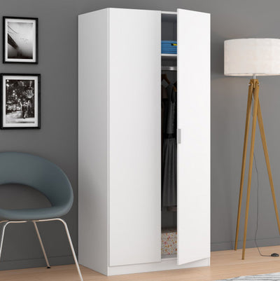 Armoire blanche 180x82x52 portes battantes