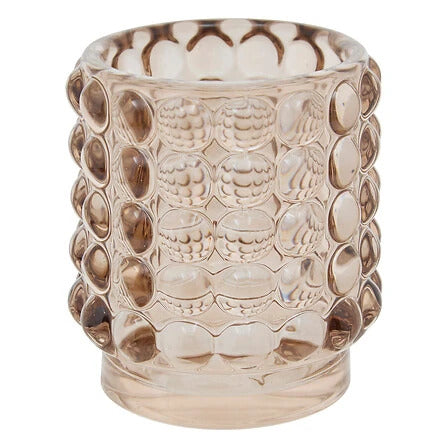 Portavelas de cristal ámbar H9