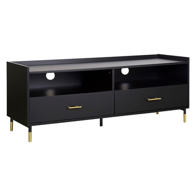 Meuble TV en métal et bois noir 120x40