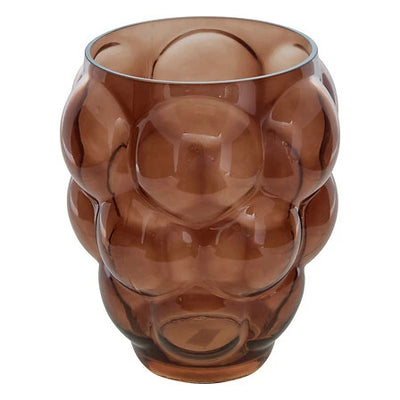 Vase en verre souflé marron H25