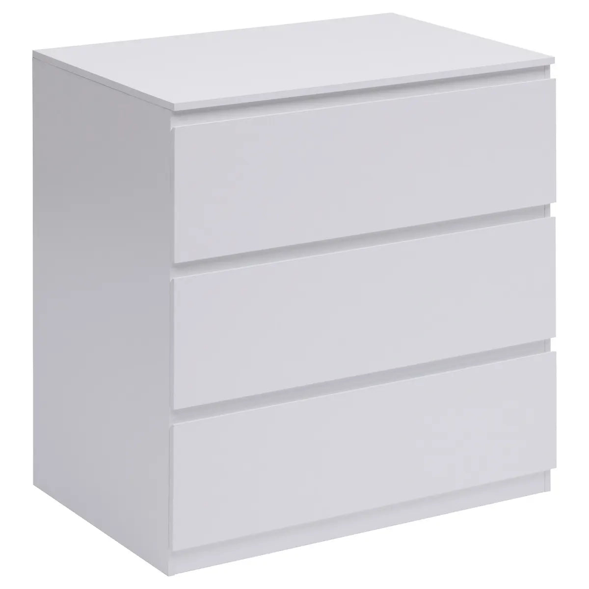 Cómoda de madera blanca de 3 cajones L80