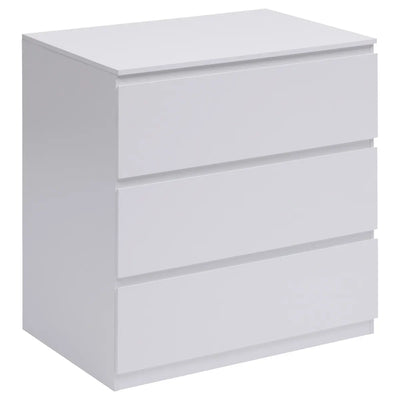 Commode en bois blanc 3 tiroirs L80
