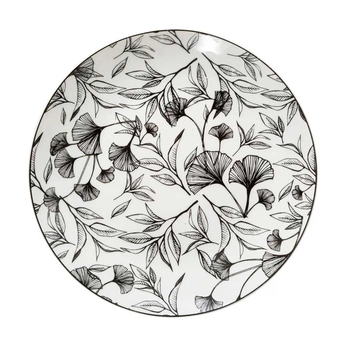 Assiette blanche D20 motif florale