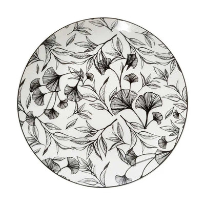 Assiette blanche D20 motif florale