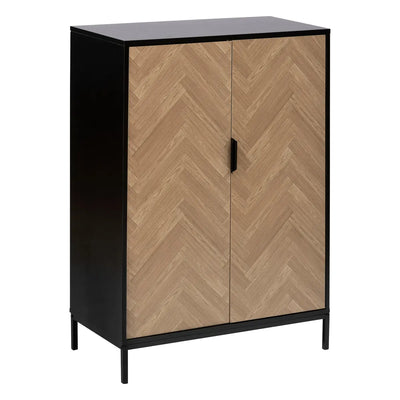 Buffet haut en bois et plateau noir L80