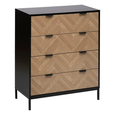 Commode en bois plateau noir
