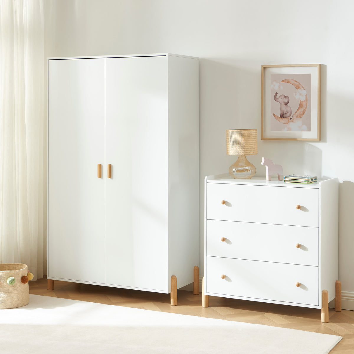 Armoire enfant blanc 2 portes finition peinture