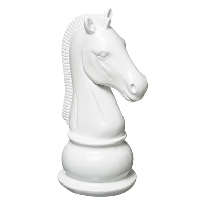 Pièce echec CAVALIER en résine blanche H25